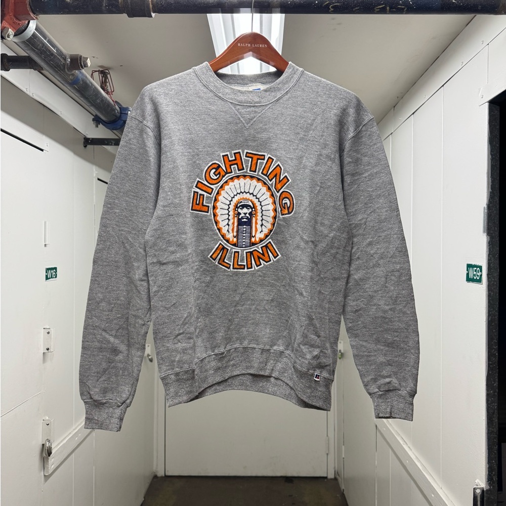 Vintage Fighting Illini Illinois Crewneck College Sweatshirt
